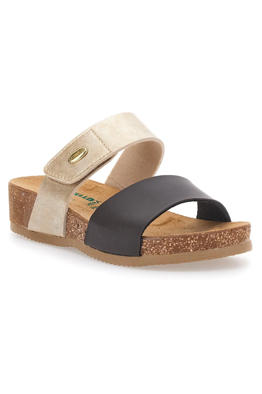 Beige-schwarze Hausschuhe mit Komfortsohle 293A480SR-PITTARELLO ECO Discount