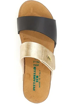 Beige-schwarze Hausschuhe mit Komfortsohle 293A480SR-PITTARELLO ECO Discount