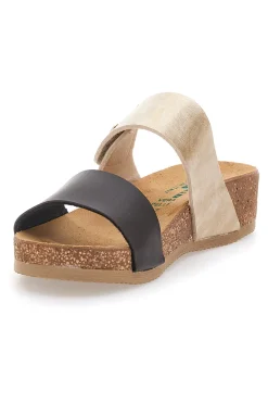 Beige-schwarze Hausschuhe mit Komfortsohle 293A480SR-PITTARELLO ECO Discount