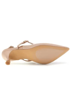 Beige Slingback-Pumps mit Riemen 9447H6-MON DIEU Discount