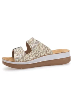 Beige Slipper mit Muster und Doppelschnalle 19 TF für Damen | Pittarello-INBLU Outlet