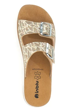 Beige Slipper mit Muster und Doppelschnalle 19 TF für Damen | Pittarello-INBLU Outlet