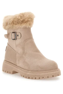 Beige Stiefeletten mit Pelzbesatz und Innenfutter CAW759096363-CARRERA Online