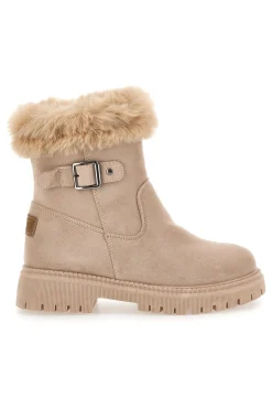 Beige Stiefeletten mit Pelzbesatz und Innenfutter CAW759096363-CARRERA Online