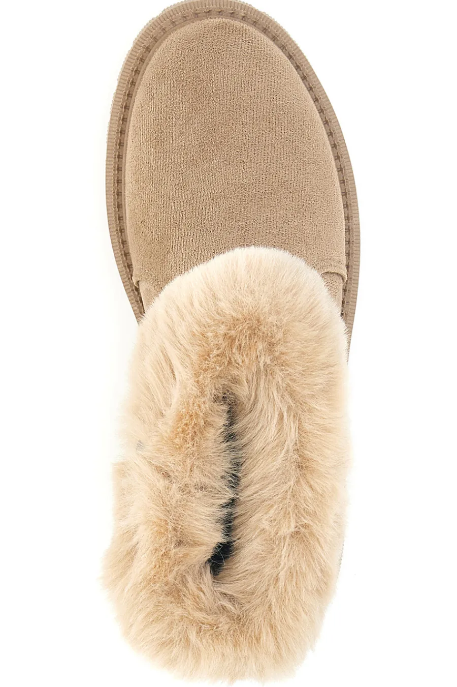 Beige Stiefeletten mit seitlichem Reißverschluss, Pelzbesatz und warmer Innenausstattung CAW759136363-CARRERA Hot
