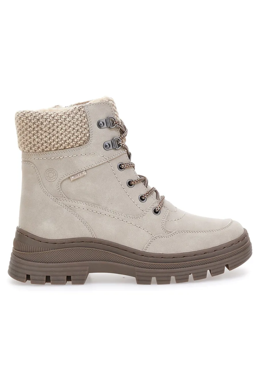 Beige Stiefeletten mit warmer Innenseite und gearbeitetem Kragen 22808B13R-RELIFE Outlet