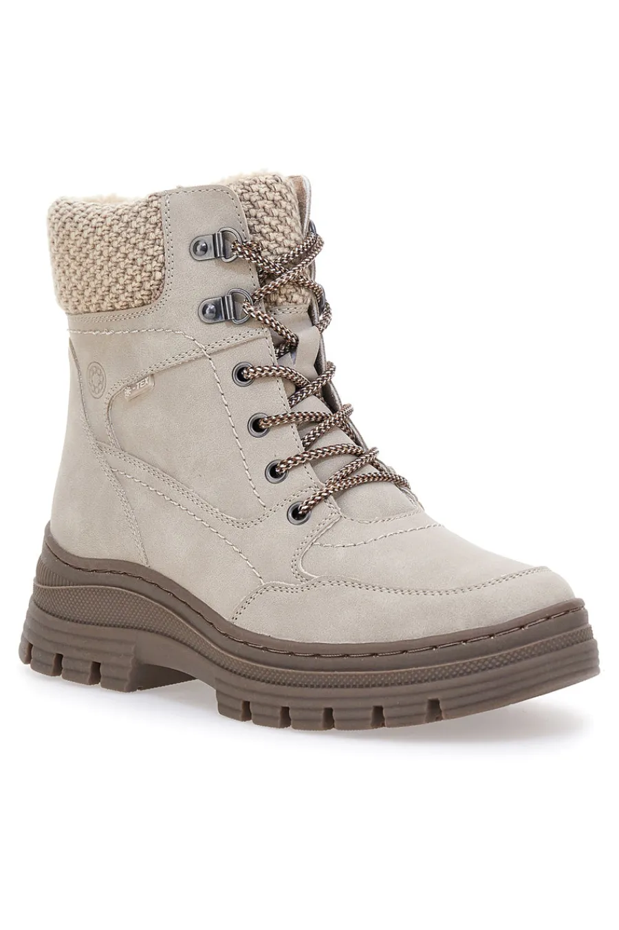 Beige Stiefeletten mit warmer Innenseite und gearbeitetem Kragen 22808B13R-RELIFE Outlet