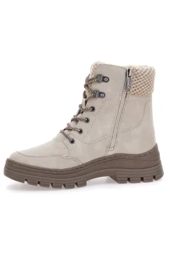 Beige Stiefeletten mit warmer Innenseite und gearbeitetem Kragen 22808B13R-RELIFE Outlet