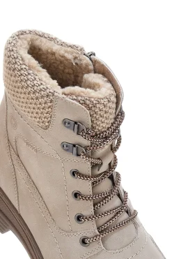 Beige Stiefeletten mit warmer Innenseite und gearbeitetem Kragen 22808B13R-RELIFE Outlet