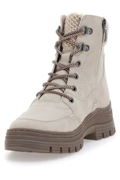 Beige Stiefeletten mit warmer Innenseite und gearbeitetem Kragen 22808B13R-RELIFE Outlet