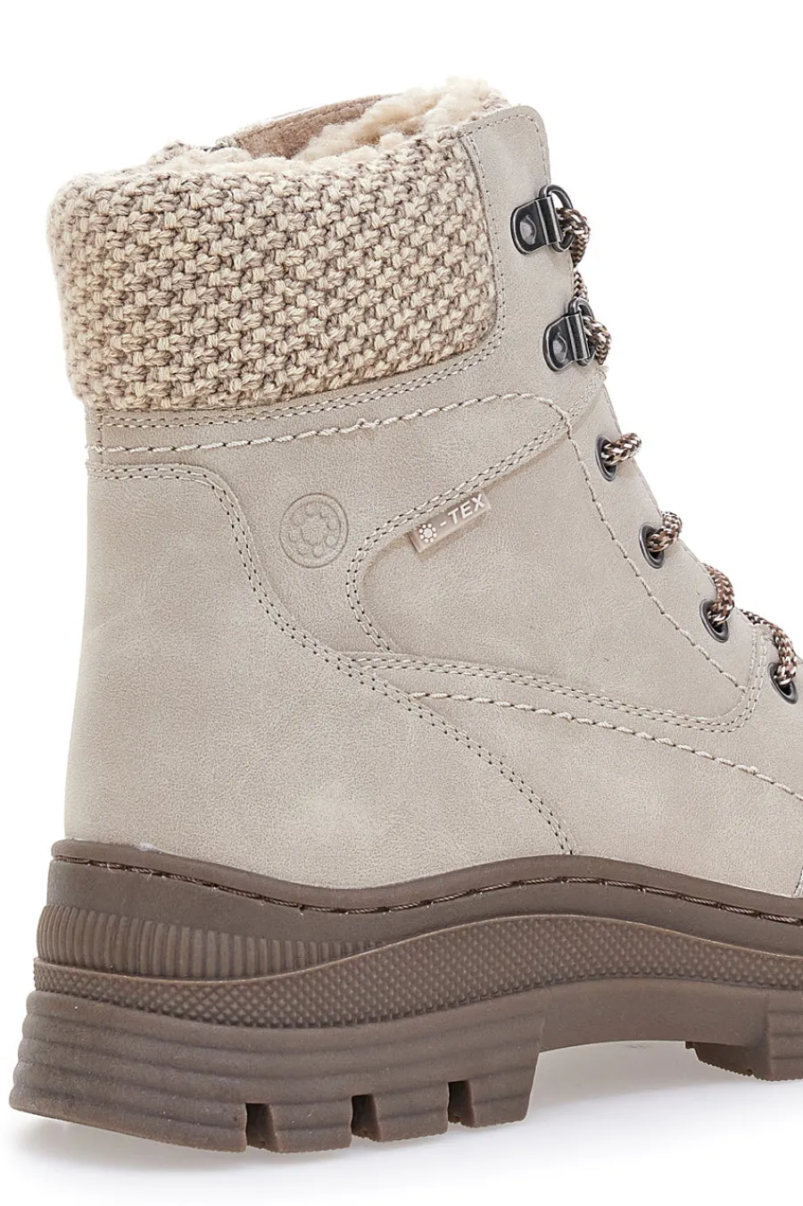 Beige Stiefeletten mit warmer Innenseite und gearbeitetem Kragen 22808B13R-RELIFE Outlet