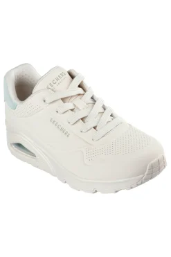 Beige Turnschuhe mit salbeigrünen Einsätzen und Skech-Air Uno Pop Back-SKECHERS Online
