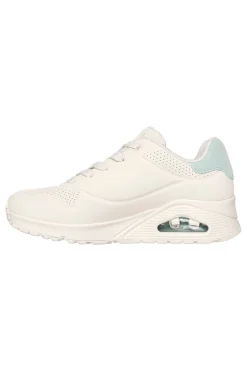 Beige Turnschuhe mit salbeigrünen Einsätzen und Skech-Air Uno Pop Back-SKECHERS Online