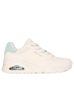 Beige Turnschuhe mit salbeigrünen Einsätzen und Skech-Air Uno Pop Back-SKECHERS Online