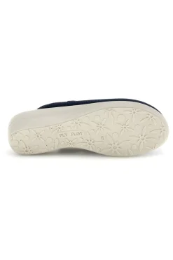 Blaue Hausschuhe mit rutschfester Innensohle aus echtem Leder 90T40368FE-FLY FLOT Hot