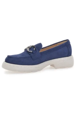 Blauer Wildleder-Mokassin 2300513-LE HAVRE PARIS Clearance
