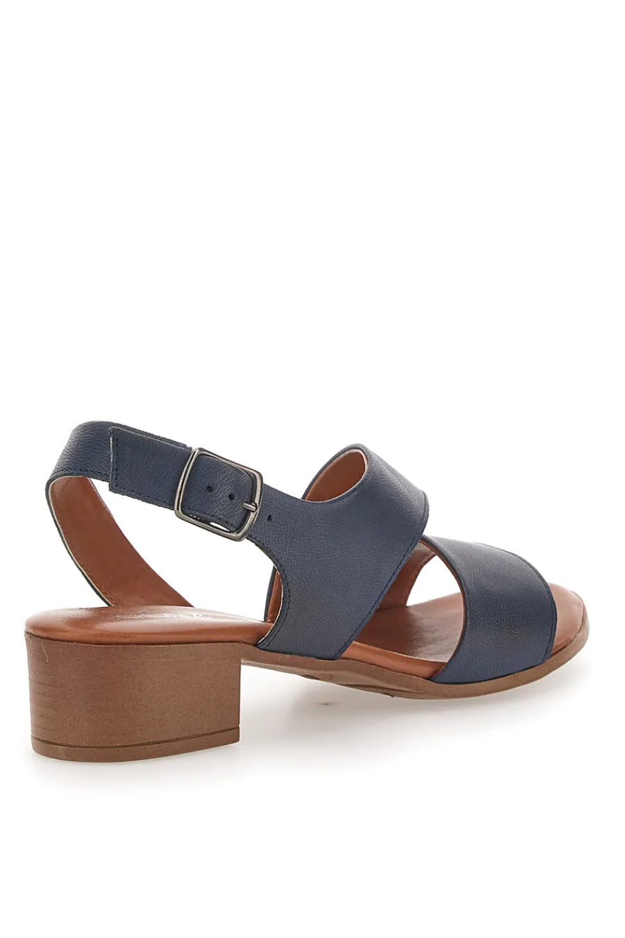 Blaue Sandalen mit niedrigem Absatz und Obermaterial aus Leder 243080-PITTARELLO LOOK Hot