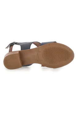 Blaue Sandalen mit niedrigem Absatz und Obermaterial aus Leder 243080-PITTARELLO LOOK Hot