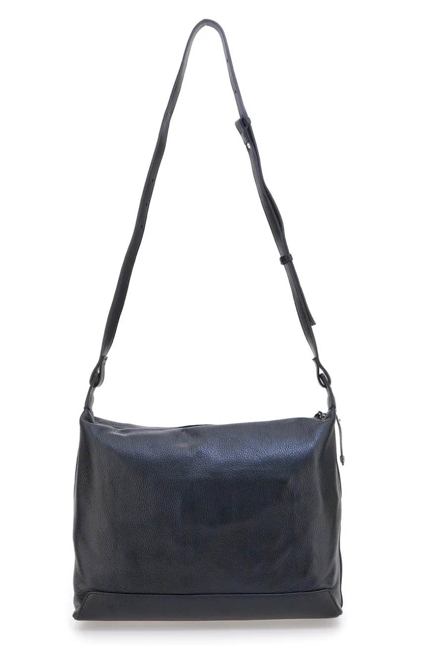 Borsa nera in vera pelle con tracolla e borsellino incluso First Lady SL 8801