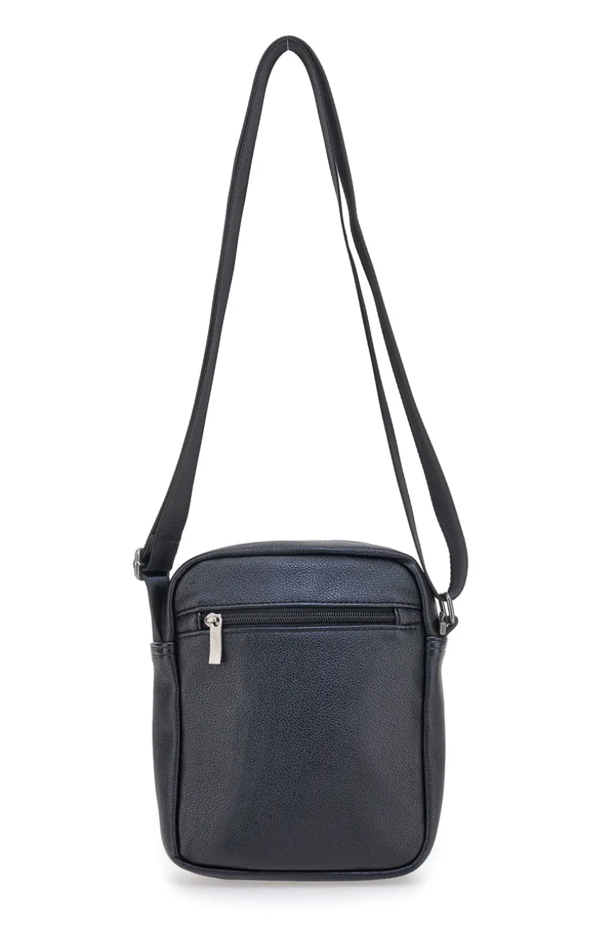Borsello nero con tasche frontali Black Shoot BS522-1