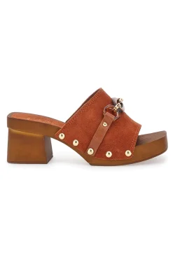 Braune Clogs mit 6,5 cm hohem Absatz 15555-PITTARELLO LOVE Best