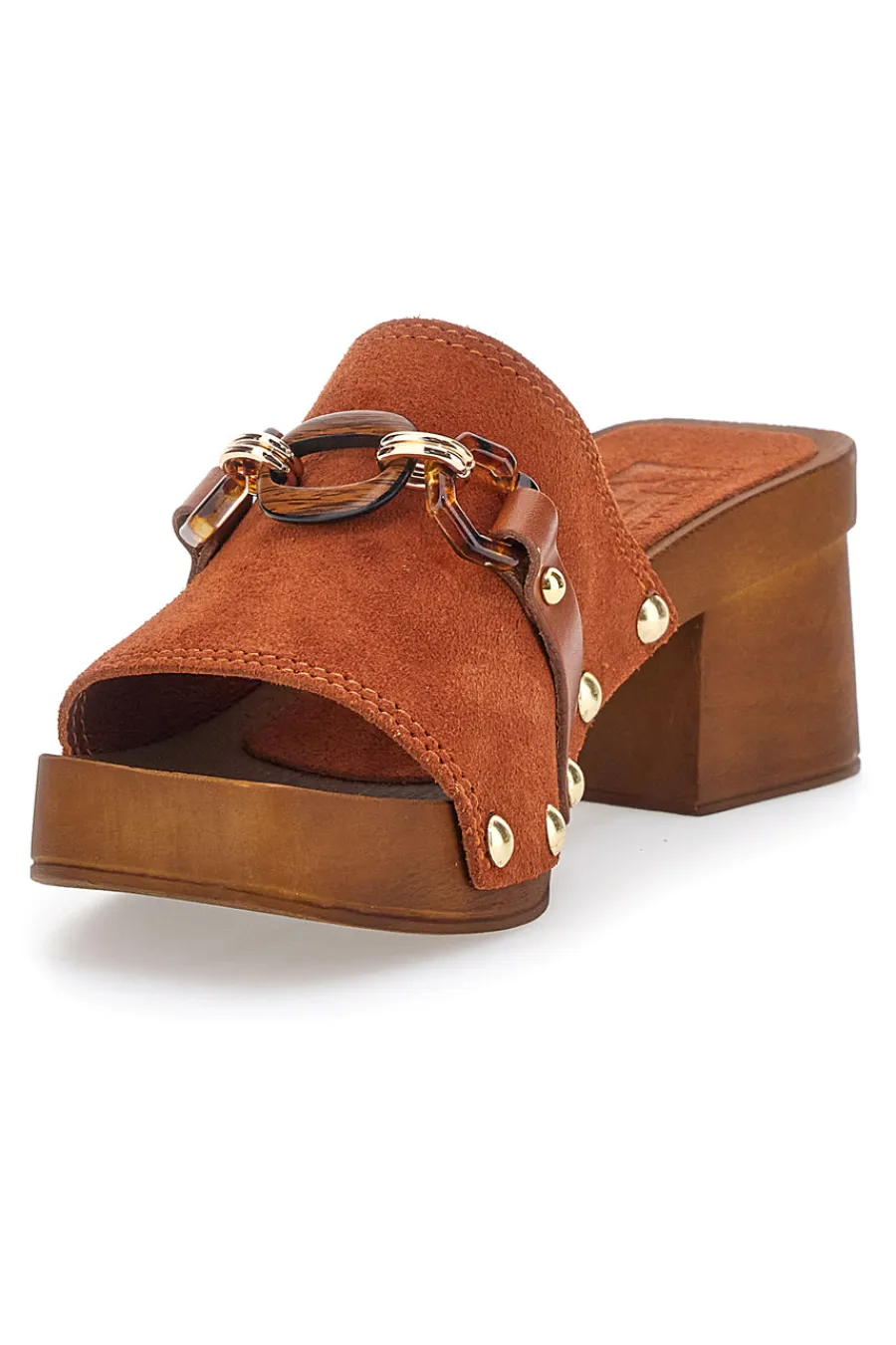 Braune Clogs mit 6,5 cm hohem Absatz 15555-PITTARELLO LOVE Best