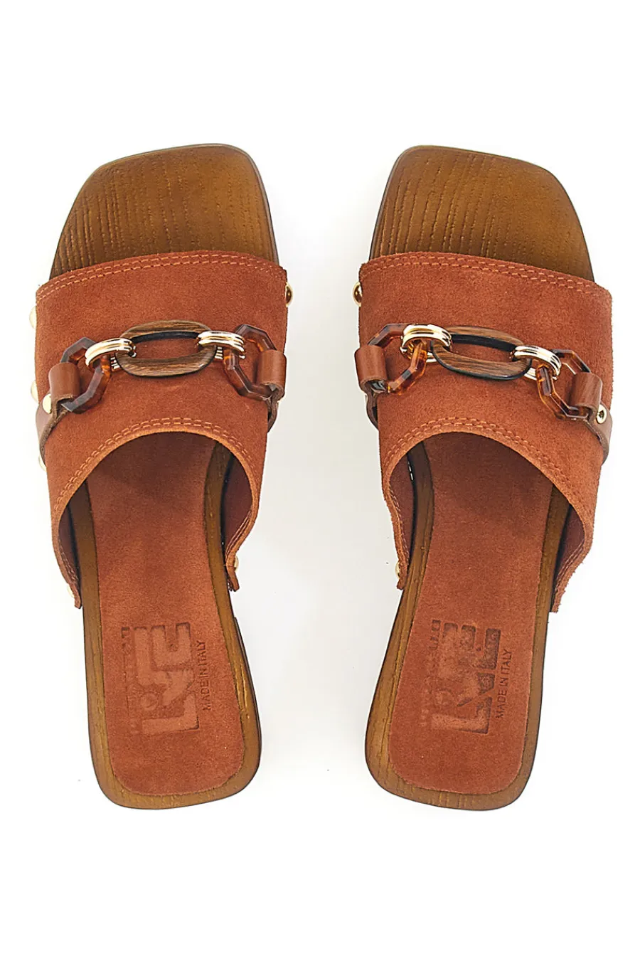Braune Clogs mit 6,5 cm hohem Absatz 15555-PITTARELLO LOVE Best