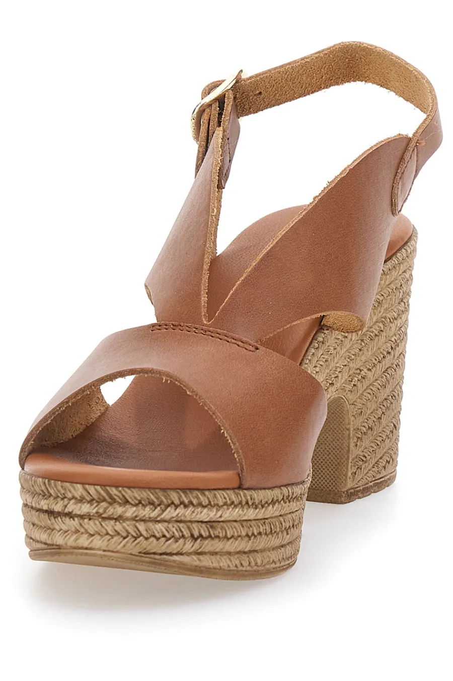 Braune sandalen mit Absatz in Bastoptik, hergestellt in Italien, 6714313-PITTARELLO Clearance