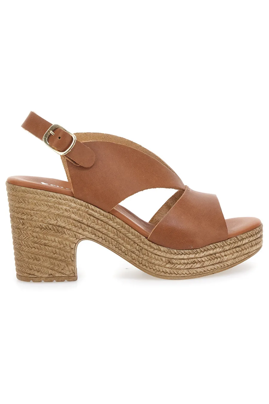Braune sandalen mit Absatz in Bastoptik, hergestellt in Italien, 6714313-PITTARELLO Clearance