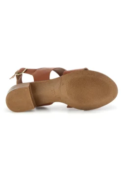 Braune Ledersandalen mit gekreuzten Riemen 243080-PITTARELLO LOOK Outlet
