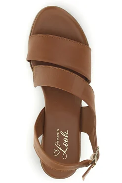 Braune Ledersandalen mit gekreuzten Riemen 243080-PITTARELLO LOOK Outlet