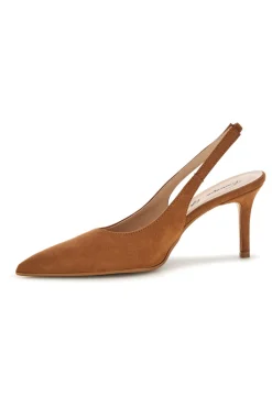 Braune Slingback-Pumps mit spitz zulaufender Schuhspitze P7061-FRANCESCA GRITTI Hot