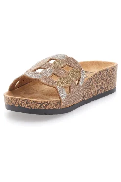 Braune Slipper mit verziertem Band 14224-PRIMA RIGA Outlet