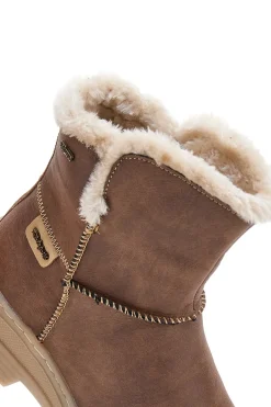 Braune Stiefeletten mit warmer Innenausstattung und Profilsohle 22808B11R-RELIFE Hot