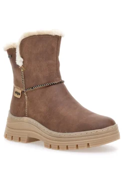 Braune Stiefeletten mit warmer Innenausstattung und Profilsohle 22808B11R-RELIFE Hot