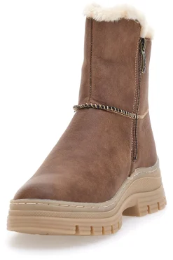 Braune Stiefeletten mit warmer Innenausstattung und Profilsohle 22808B11R-RELIFE Hot