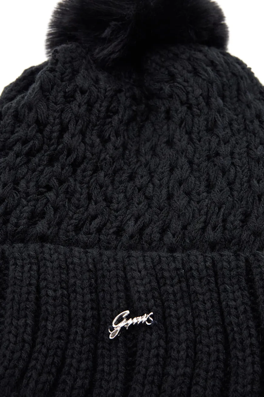 Cappello nero con pon pon interno caldo GianMarco Venturi CLASS 66303V