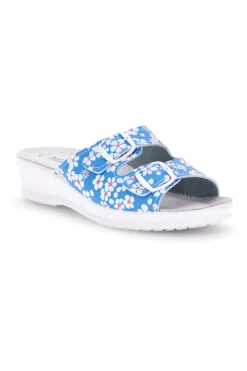 Ciabatta azzurra con sottopiede in pelle 122F-BEST MEDICAL Discount