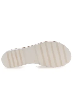 Ciabatta Bianca con Fascia in Pelle e Catena Decorativa 333170811-PITTARELLO New
