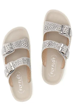 Ciabatte Argento Strass E Fibbie 90770169KZ-FLY FLOT Clearance