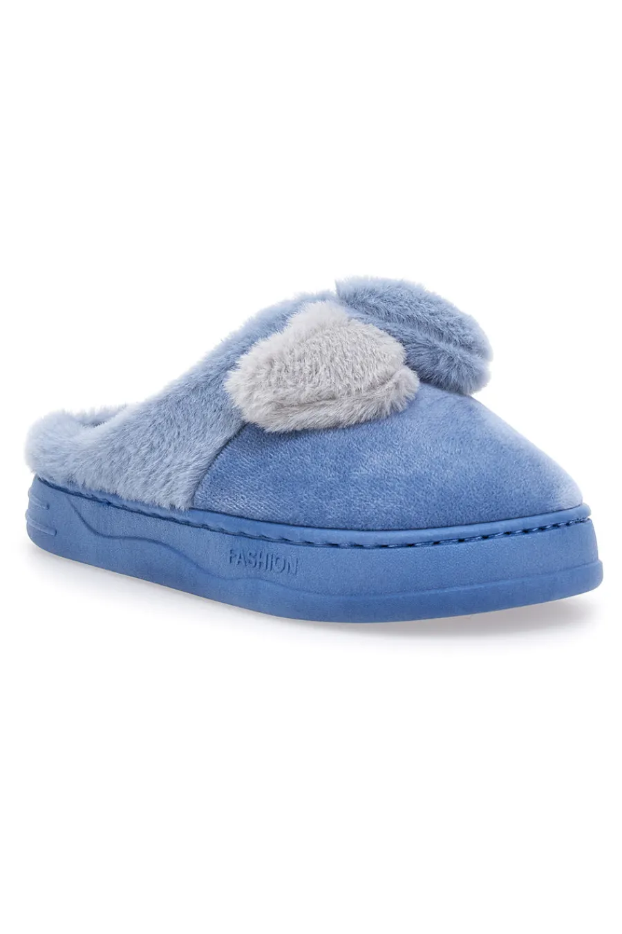 Ciabatte azzurre in peluche con fiocco 25839-COVERI WORLD Outlet