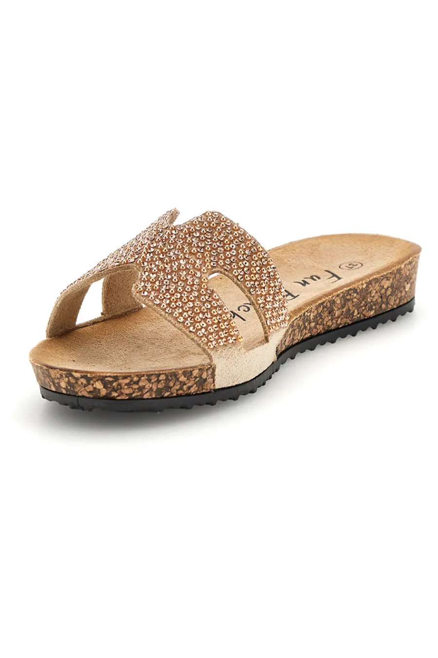 Ciabatte beige con brillantini 18103-FUN BEACH Discount