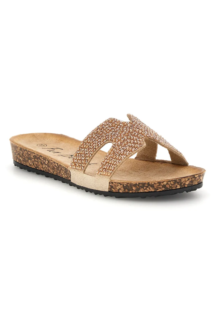 Ciabatte beige con brillantini 18103-FUN BEACH Discount