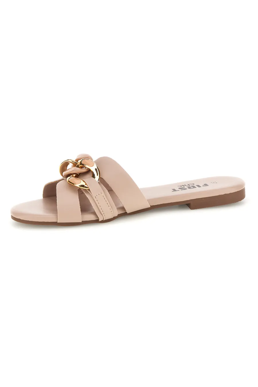 Ciabatte beige con catena decorativa PREA1320-THE FIRST CHIC