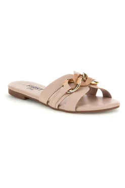 Ciabatte beige con catena decorativa PREA1320-THE FIRST CHIC