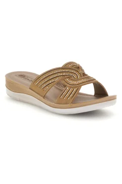 Ciabatte beige con dettagli luminosi 47 BV-INBLU Discount