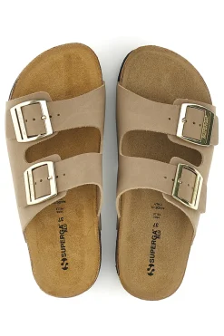 Ciabatte con doppia fascia regolabile Made in Italy in vera pelle S31T823-SUPERGA