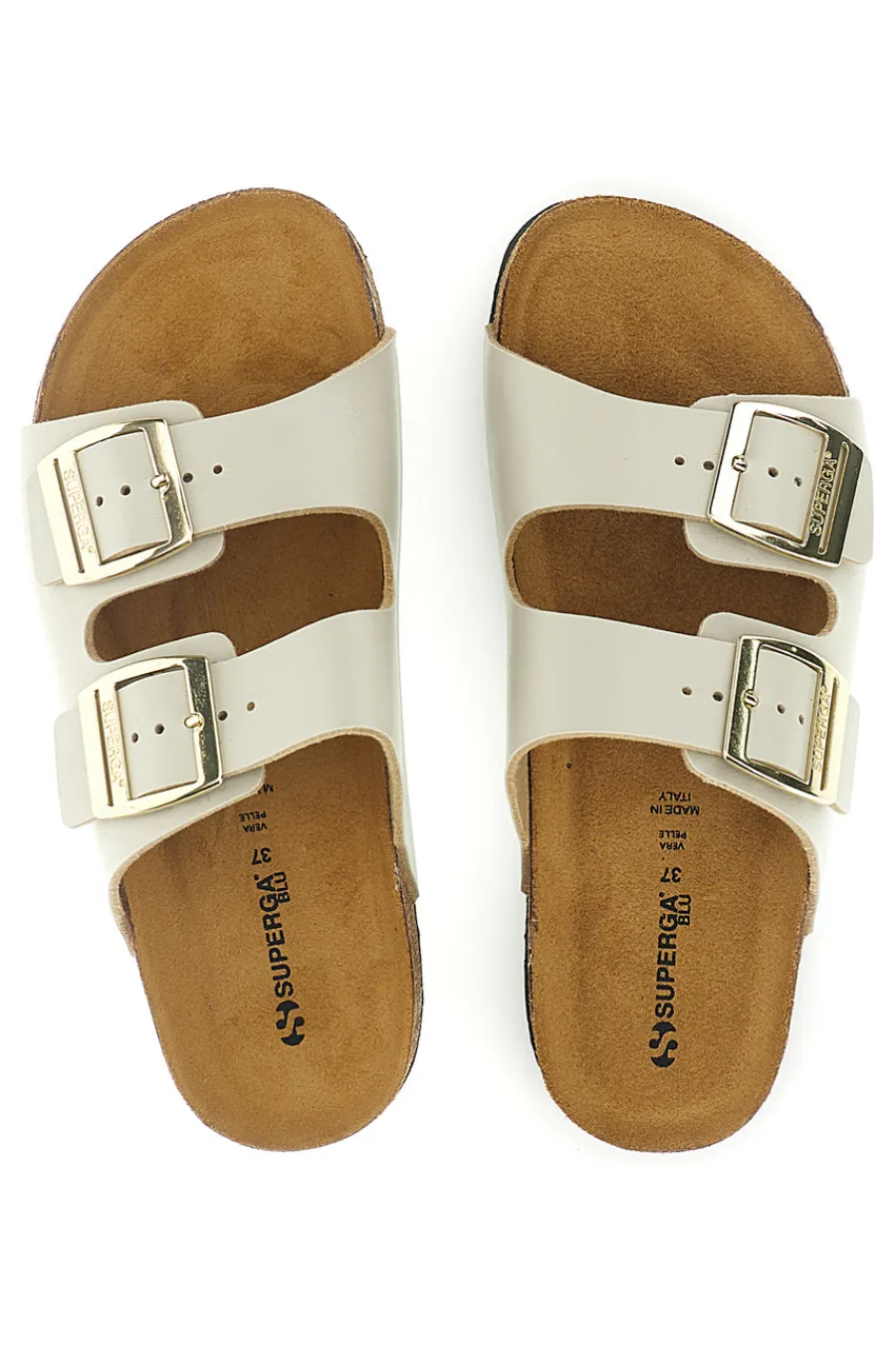 Ciabatte con doppia fascia regolabile Made in Italy in vera pelle S31C731-SUPERGA Best