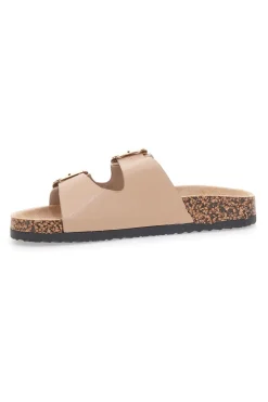 Ciabatte beige con doppia fascia e fibbie decorate Me & Me 14604-ME u0026 ME Discount