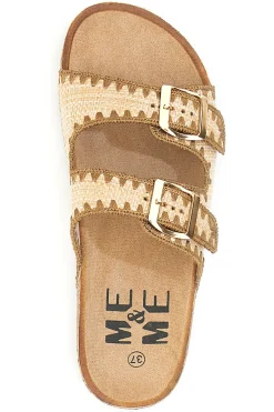 Ciabatte con doppia fibbia decorata oro ME & ME 14221-ME u0026 ME Clearance